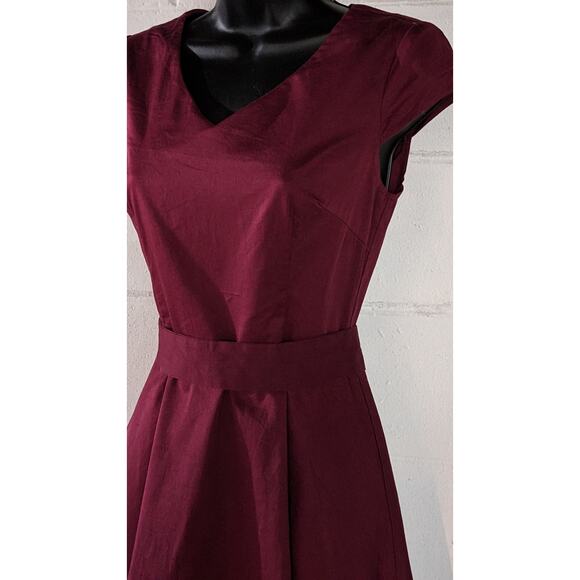 Gardenwed Fit Flare Dress V Neck Sleeveless Cap Sleeve A Line Retro Style Small - Picture 2 of 6